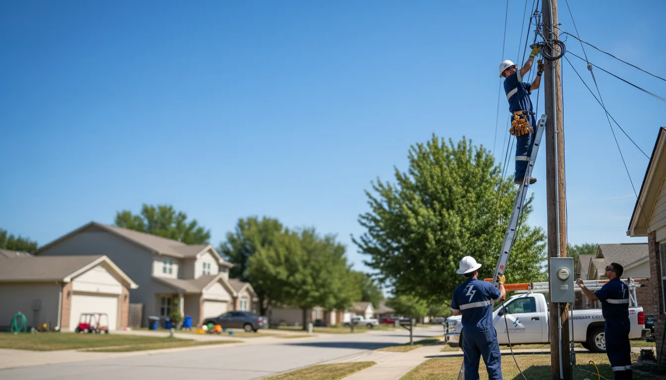 Residential electrician providing installation services in Damon, TX